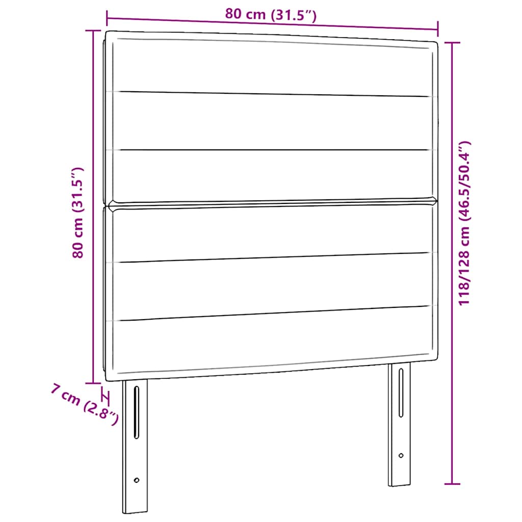 Hoofdbord Blauw 80 cm Stof – afbeelding 9
