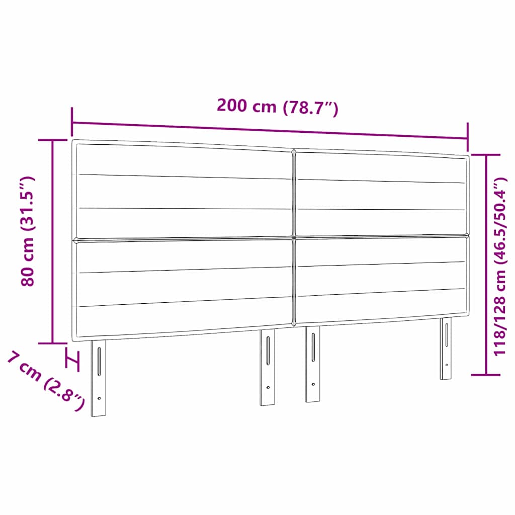 Hoofdbord Taupe 200 cm Stof – afbeelding 9