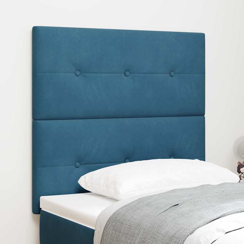 Hoofdbord Donkerblauw 100 cm Fluweel – afbeelding 1