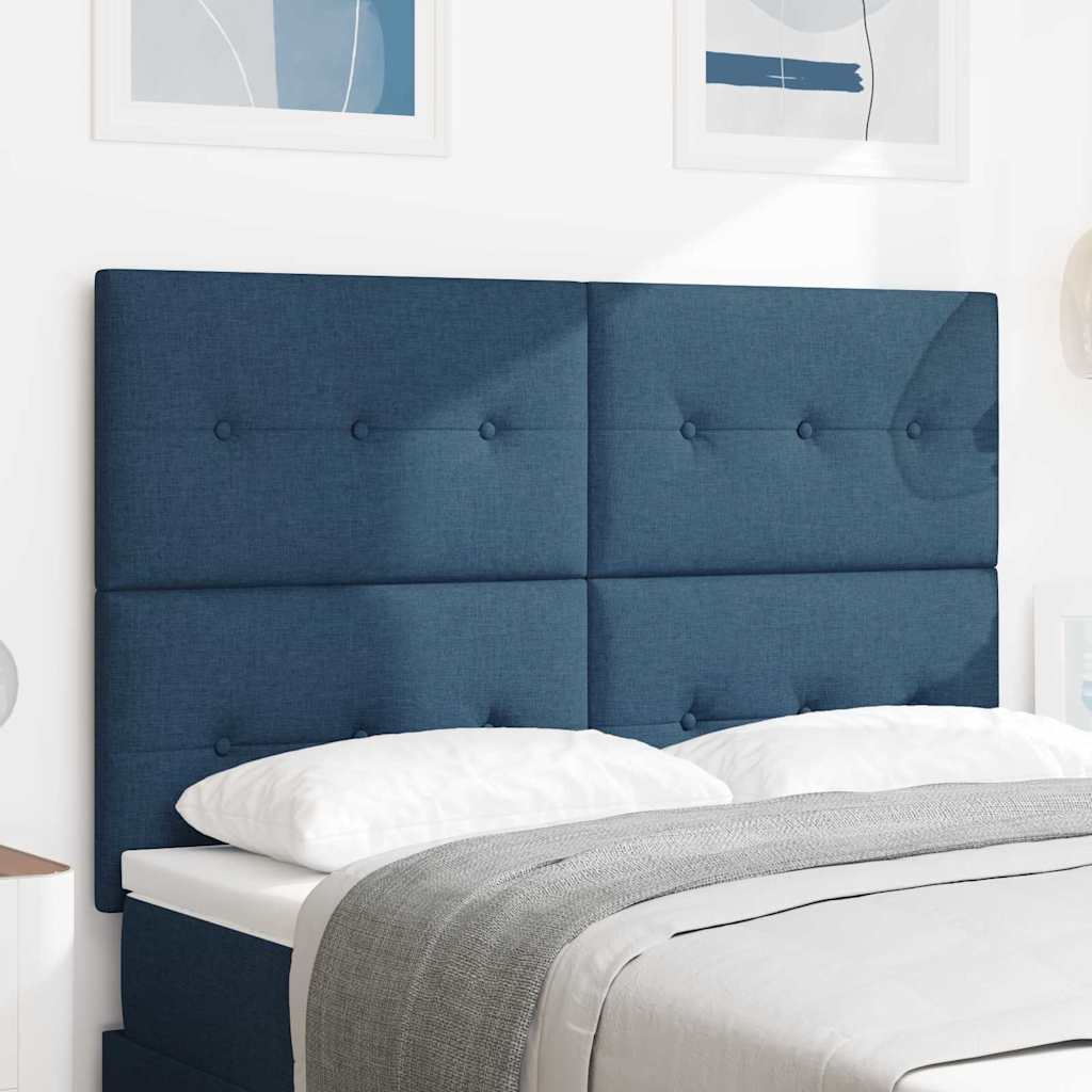 in hoogte verstelbaar hoofdbord Blauw 144 cm Stof – afbeelding 1