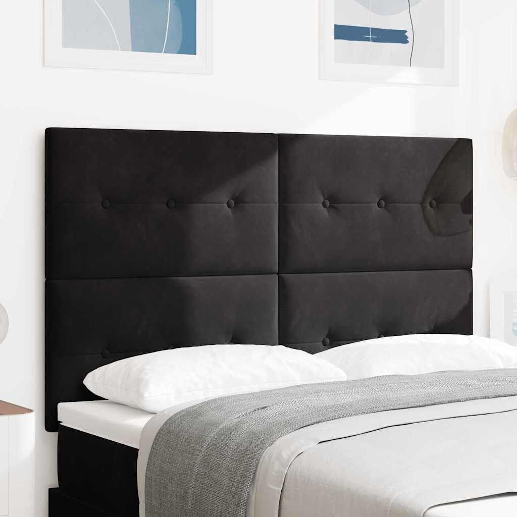 Hoofdbord Zwart 144 cm Fluweel