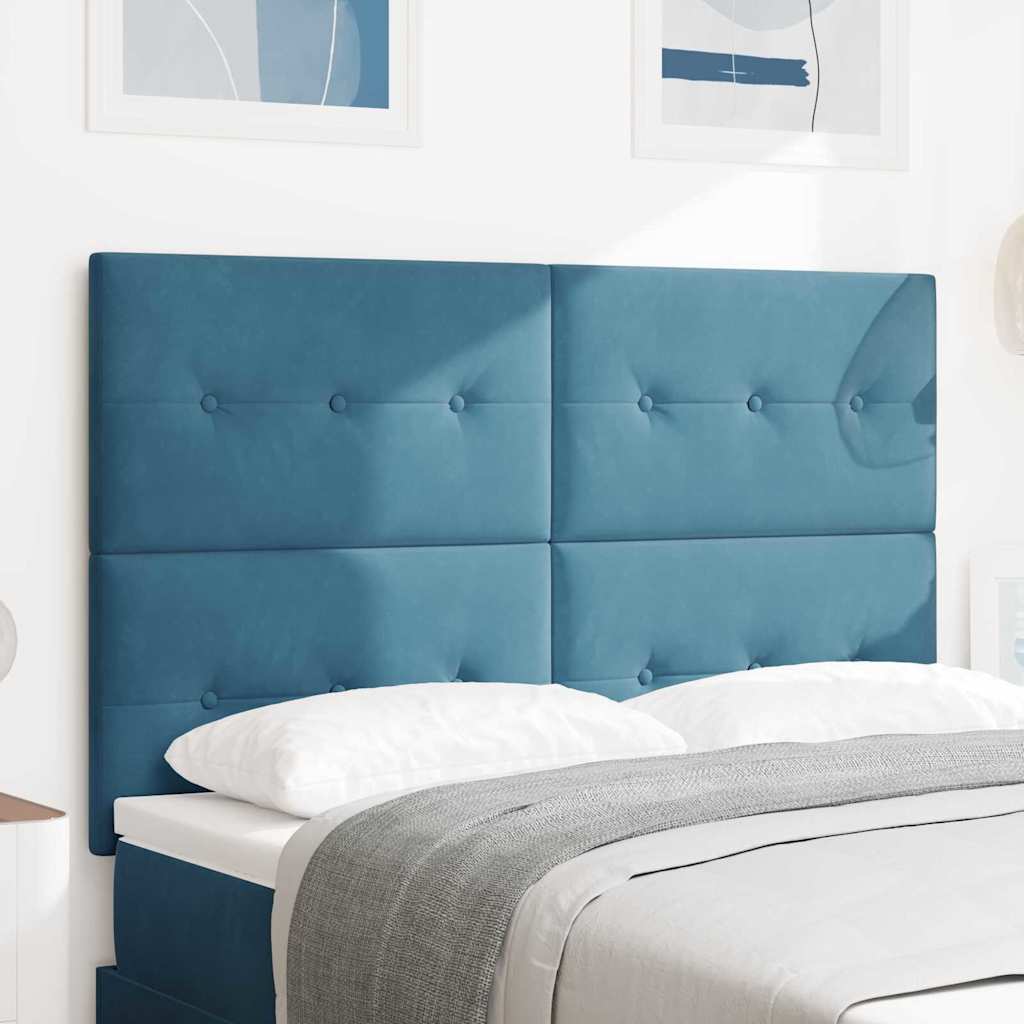 Hoofdbord Donkerblauw 144 cm Fluweel