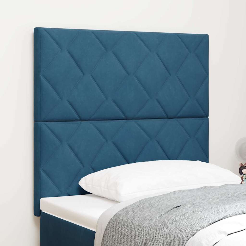 Hoofdbord Donkerblauw 90 cm Fluweel – afbeelding 1