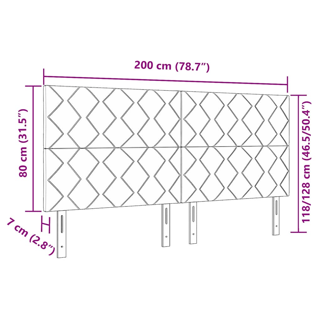 Hoofdbord Lichtgrijs 200 cm Stof – afbeelding 9