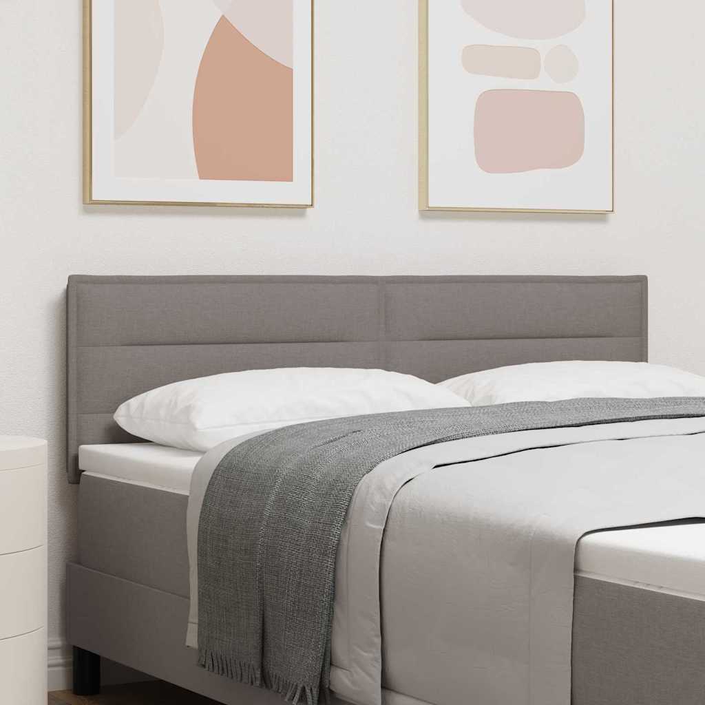 LED Hoofdbord met LED-stripverlichting Taupe 144 cm Stof – afbeelding 1