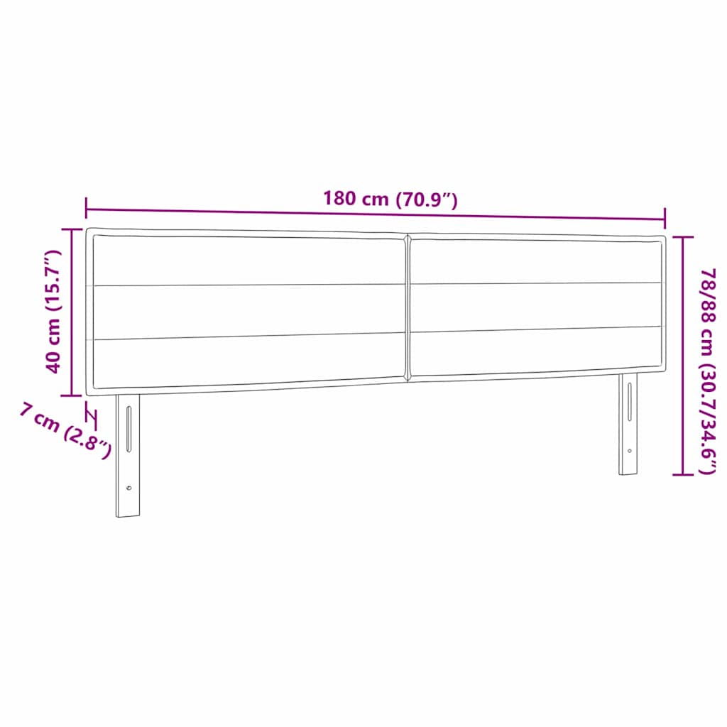 LED Hoofdbord met LED-stripverlichting Taupe 180 cm Stof – afbeelding 10