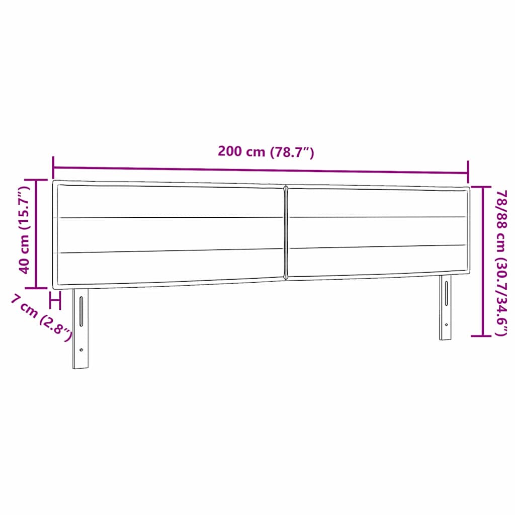 LED Hoofdbord met LED-stripverlichting Taupe 200 cm Stof – afbeelding 10