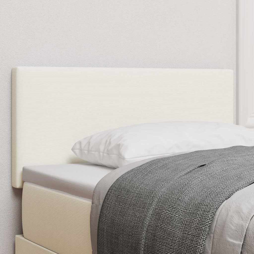 LED Hoofdbord met LED-stripverlichting Crème 100 cm Katoen Stof – afbeelding 1