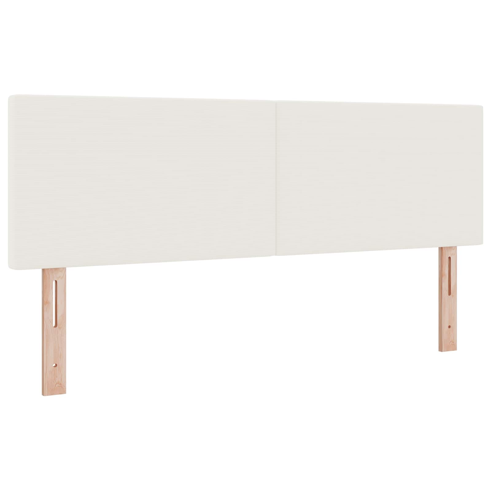 LED Hoofdbord met LED-stripverlichting Crème 144 cm Katoen Stof – afbeelding 2