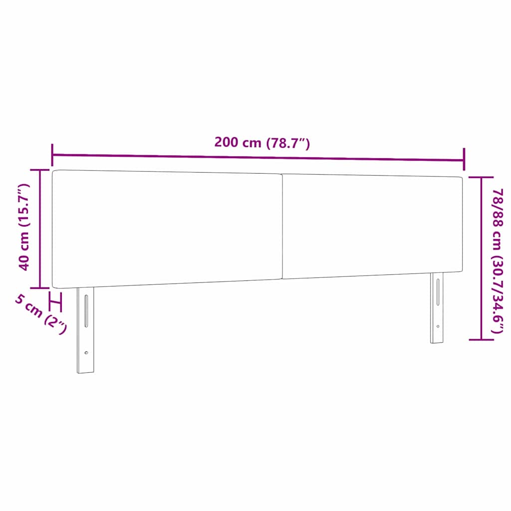 LED Hoofdbord met LED-stripverlichting Crème 200 cm Katoen Stof – afbeelding 10