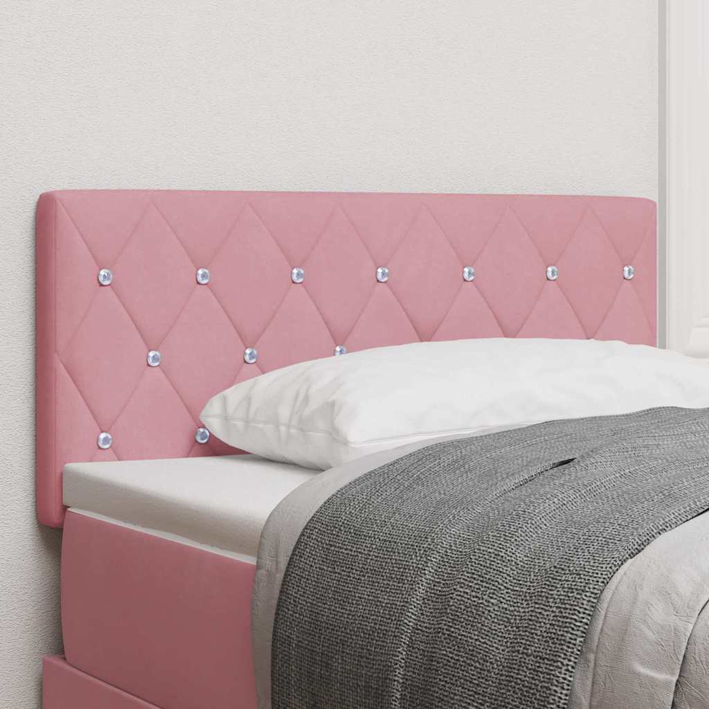 LED Hoofdbord met LED-stripverlichting Roze 90 cm Fluweel