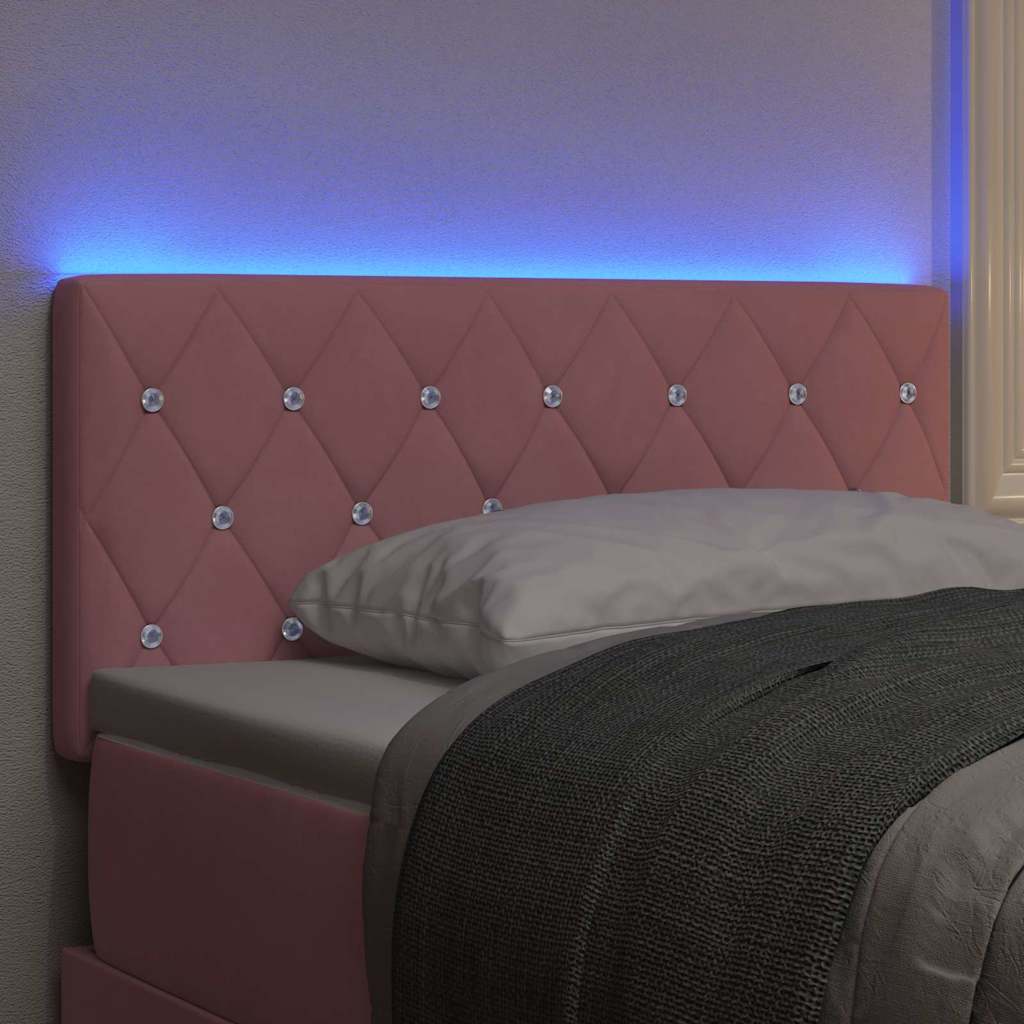 LED Hoofdbord met LED-stripverlichting Roze 90 cm Fluweel – afbeelding 4
