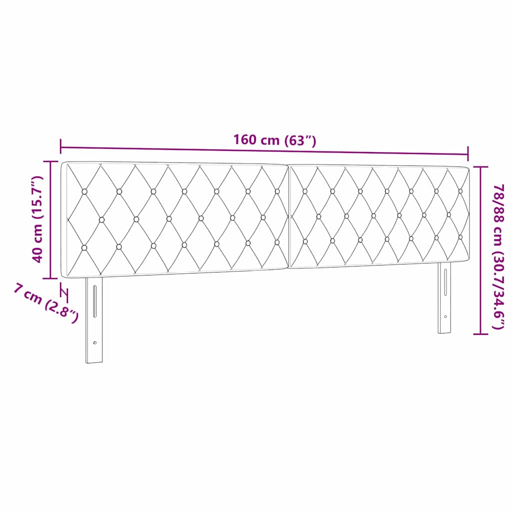 LED Hoofdbord met LED-stripverlichting Roze 160 cm Fluweel – afbeelding 10