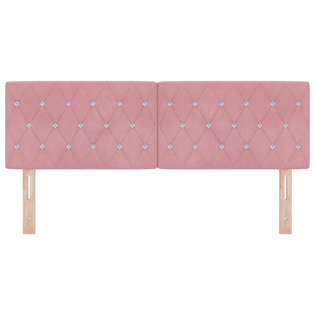 LED Hoofdbord met LED-stripverlichting Roze 160 cm Fluweel – afbeelding 5