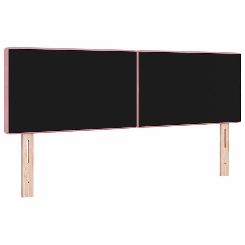 LED Hoofdbord met LED-stripverlichting Roze 160 cm Fluweel – afbeelding 7