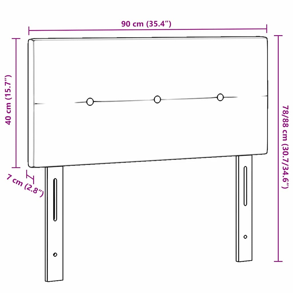 LED Hoofdbord met LED-stripverlichting Crème 90 cm Stof – afbeelding 10