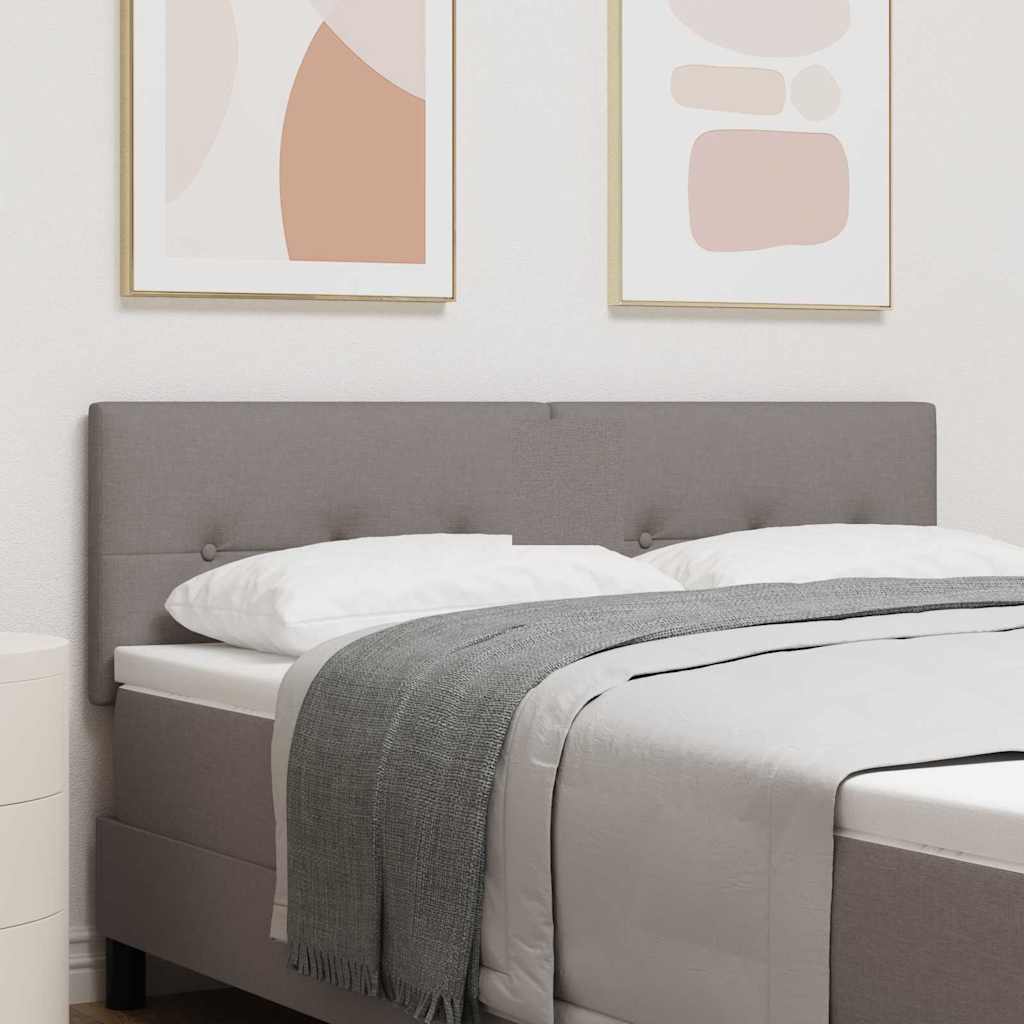 LED Hoofdbord met LED-stripverlichting Taupe 144 cm Stof – afbeelding 1
