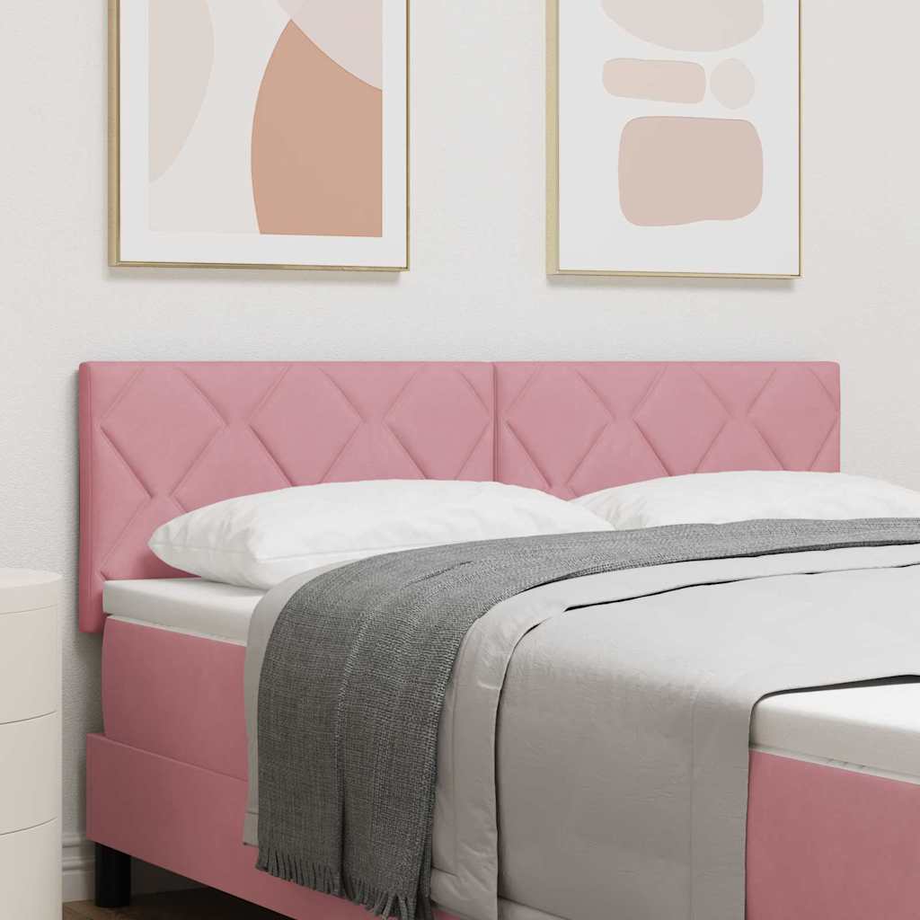 LED Hoofdbord Roze 160 cm Fluweel – afbeelding 1