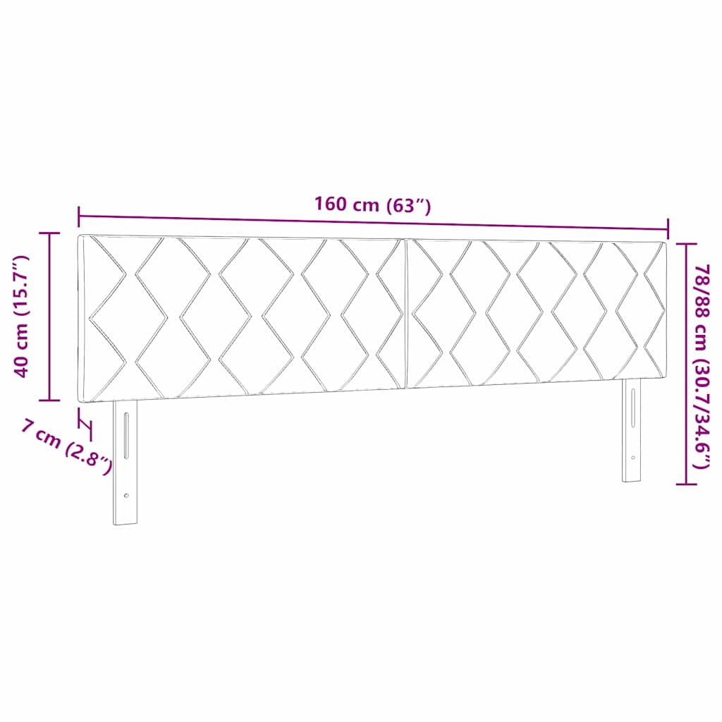 LED Hoofdbord Roze 160 cm Fluweel – afbeelding 10