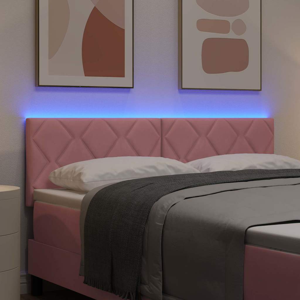 LED Hoofdbord Roze 160 cm Fluweel – afbeelding 4