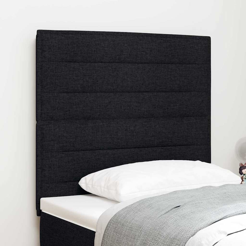 LED Hoofdbord met LED-stripverlichting Zwart 90 cm Stof – afbeelding 1
