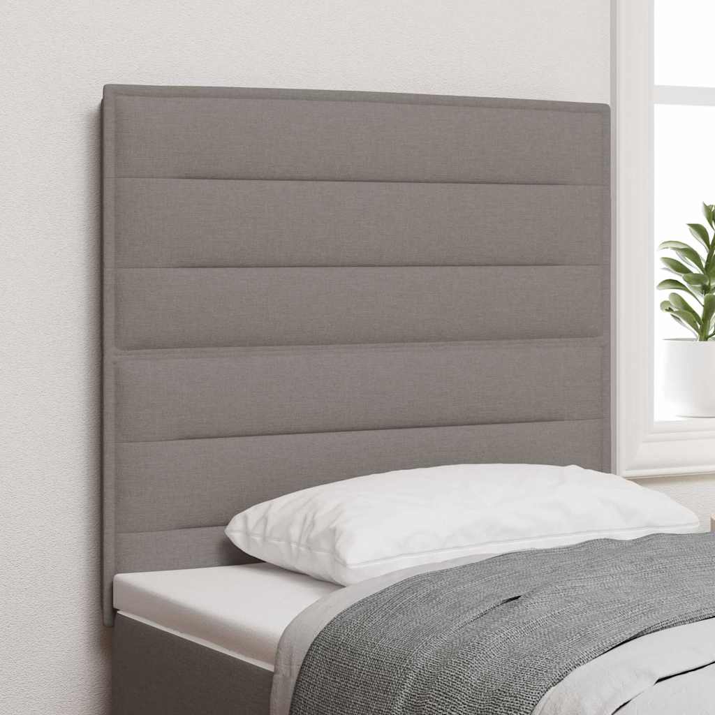 LED Hoofdbord met LED-stripverlichting Taupe 90 cm Stof