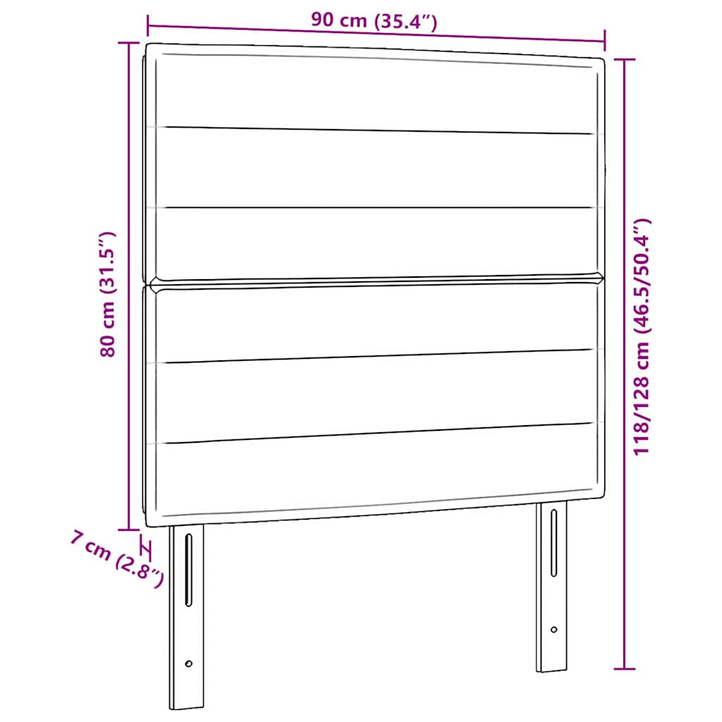 LED Hoofdbord met LED-stripverlichting Taupe 90 cm Stof – afbeelding 10