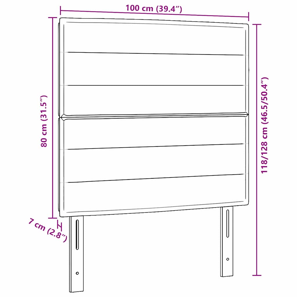 LED Hoofdbord met LED-stripverlichting Taupe 100 cm Stof – afbeelding 10