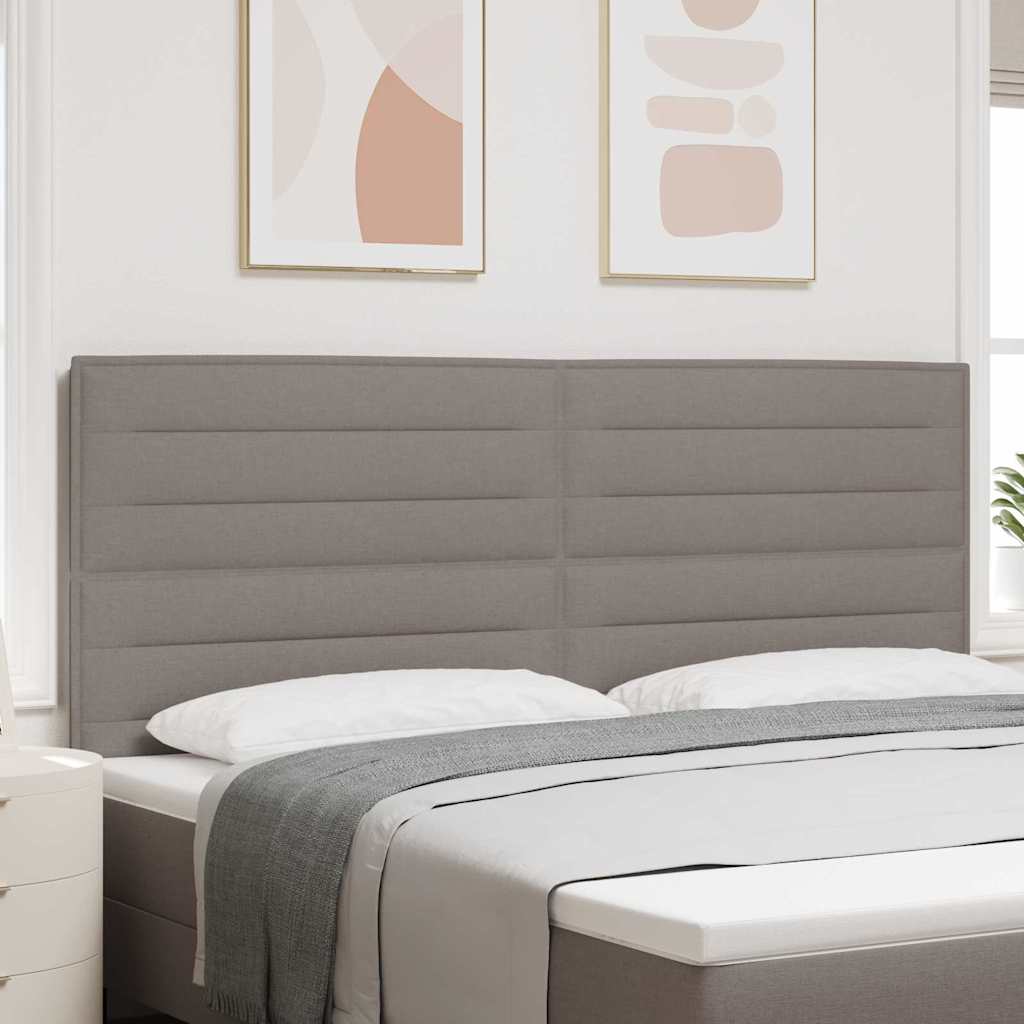LED Hoofdbord met LED-stripverlichting Taupe 200 cm Stof