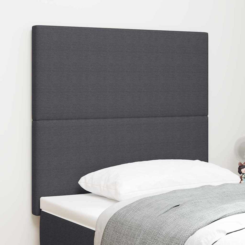 LED Hoofdbord met hoofdeinde Donkergrijs 100 cm Katoen Stof – afbeelding 1