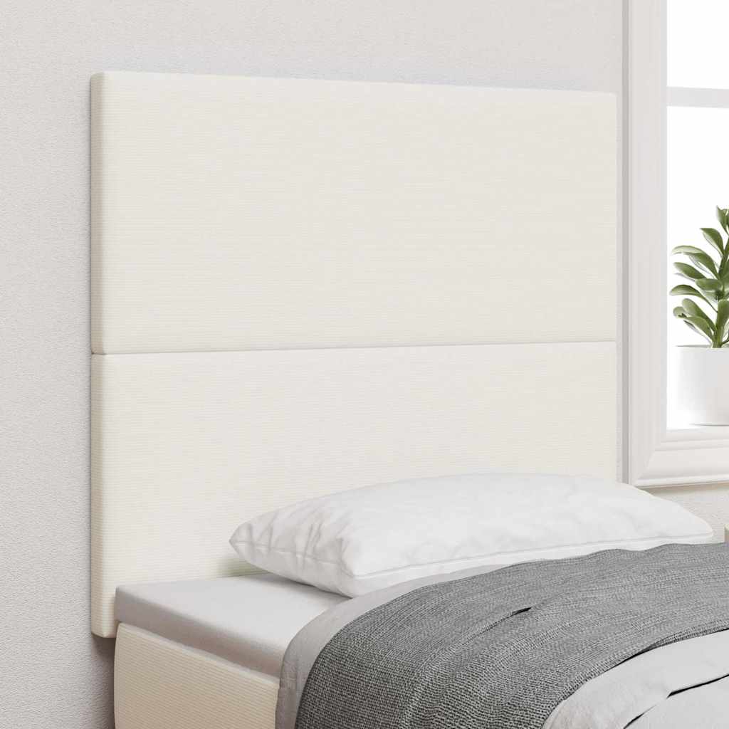 LED Hoofdbord met LED-stripverlichting Crème 100 cm Katoen Stof – afbeelding 1