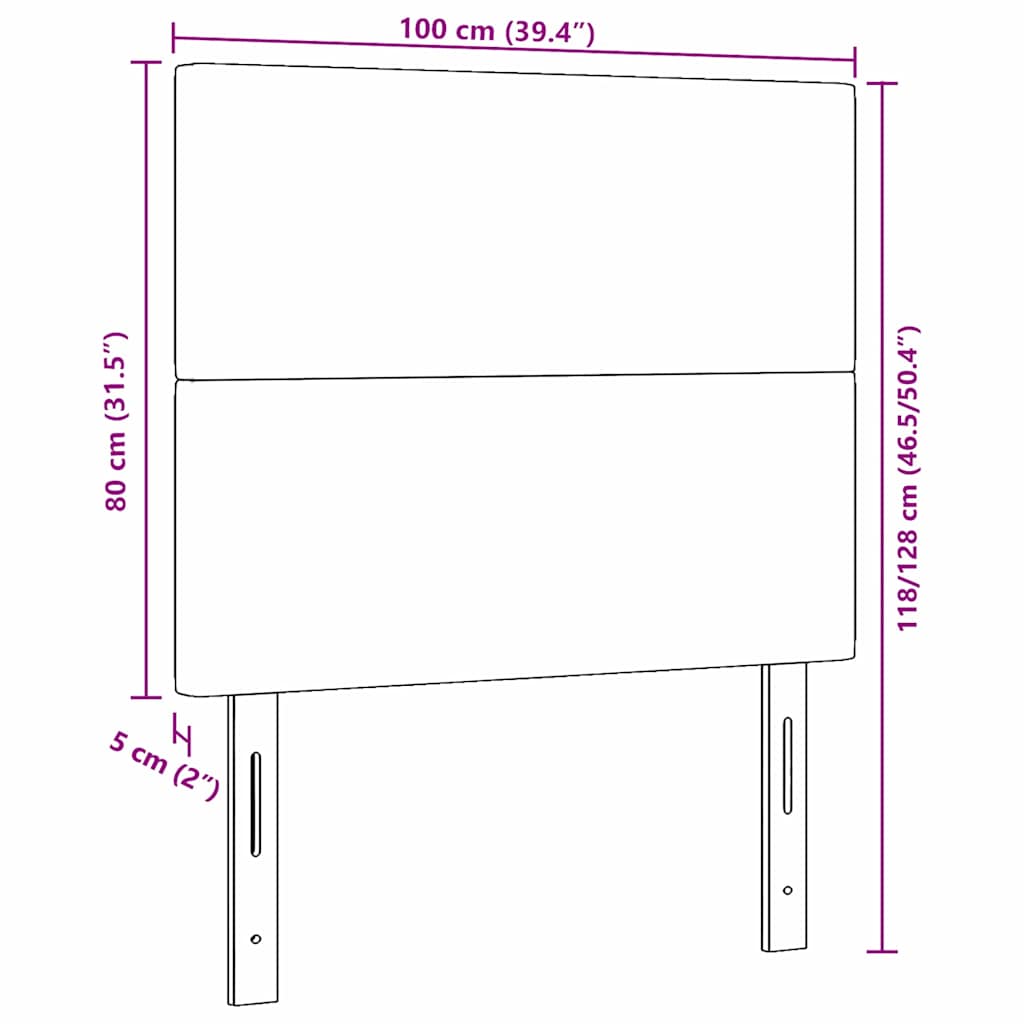 LED Hoofdbord met LED-stripverlichting Crème 100 cm Katoen Stof – afbeelding 10