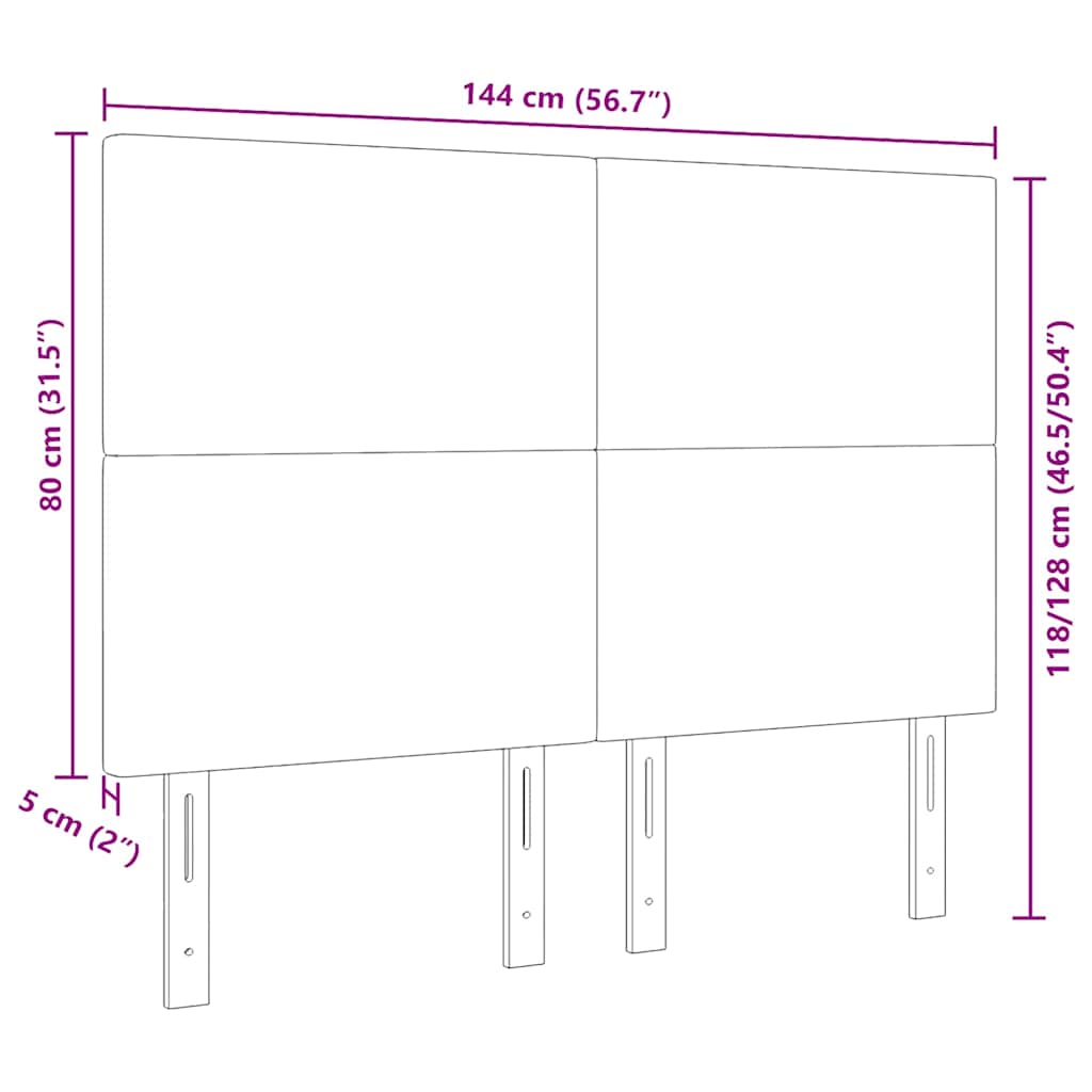 LED Hoofdbord met hoofdeinde Lichtgrijs 144 cm Katoen Stof – afbeelding 10