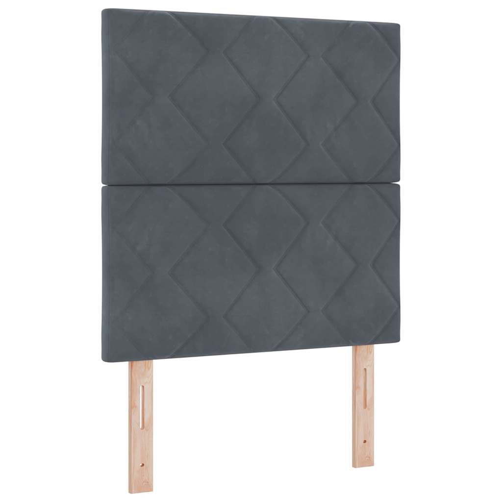 LED Hoofdbord Donkergrijs 80 cm Fluweel – afbeelding 2