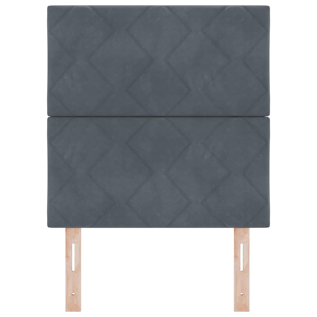 LED Hoofdbord Donkergrijs 80 cm Fluweel – afbeelding 5