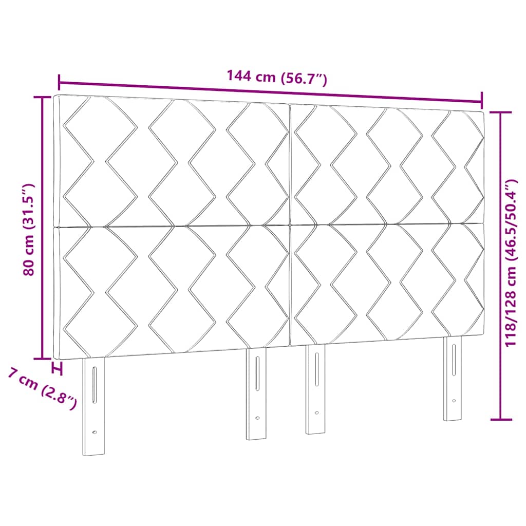 LED Hoofdbord Zwart 144 cm Fluweel – afbeelding 10
