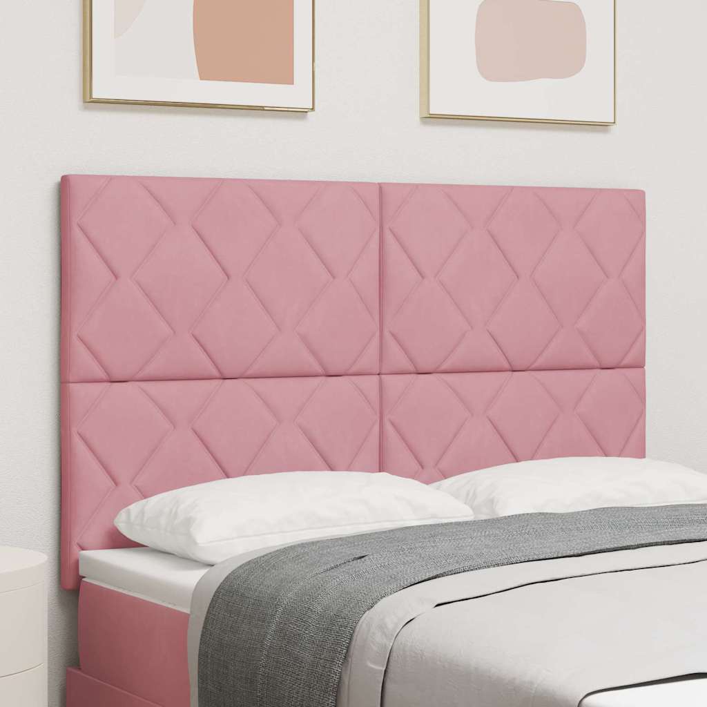 LED Hoofdbord Roze 144 cm Fluweel