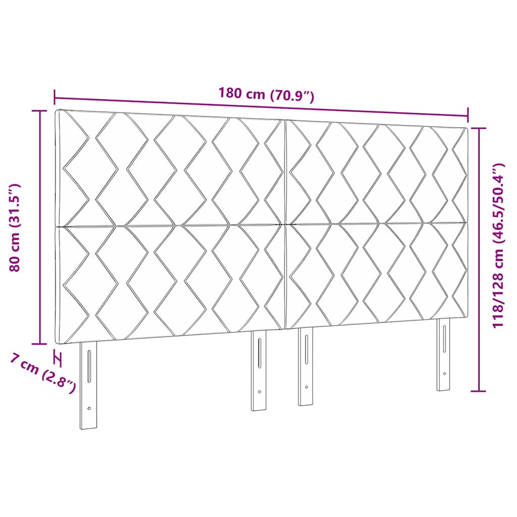 LED Hoofdbord Taupe 180 cm Stof – afbeelding 10