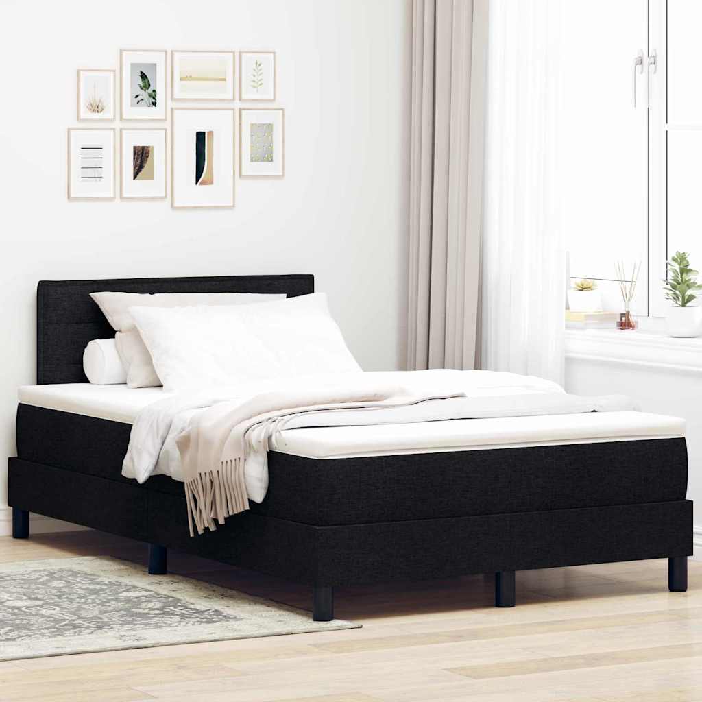 Boxspringbed met hoofdeinde Zwart 120 x 190 cm Stof – afbeelding 1