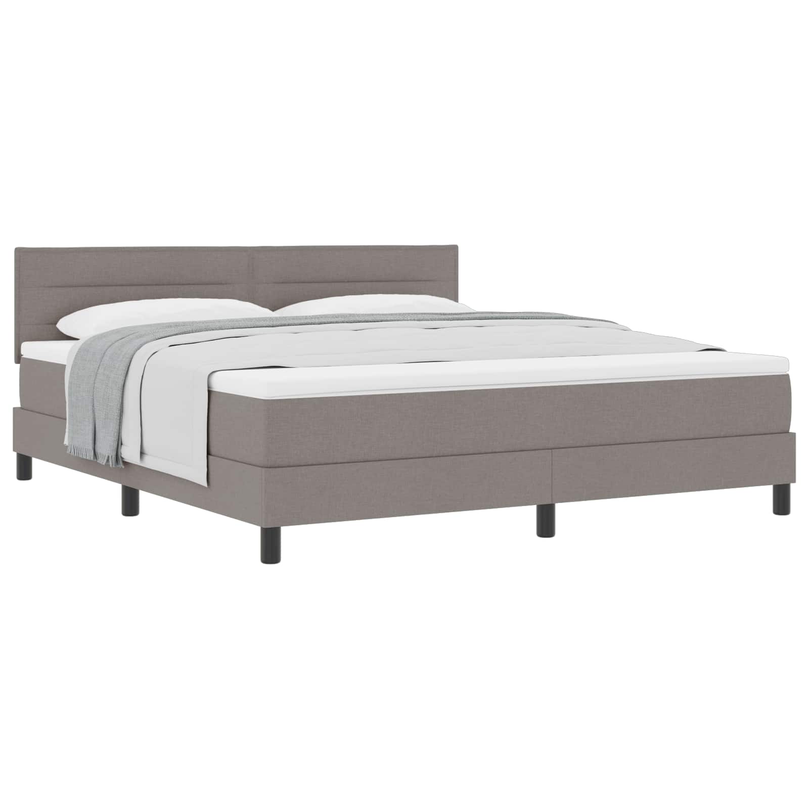 Boxspringbed met hoofdeinde Taupe 180 x 200 cm Stof – afbeelding 2