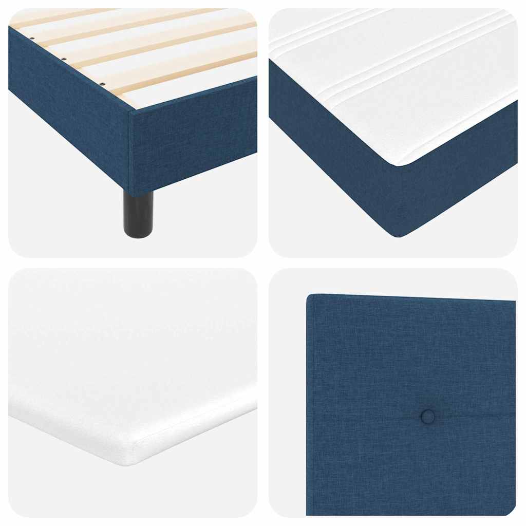 Boxspringbed met kussen met hoofdeinde Blauw 80 x 200 cm Stof – afbeelding 10