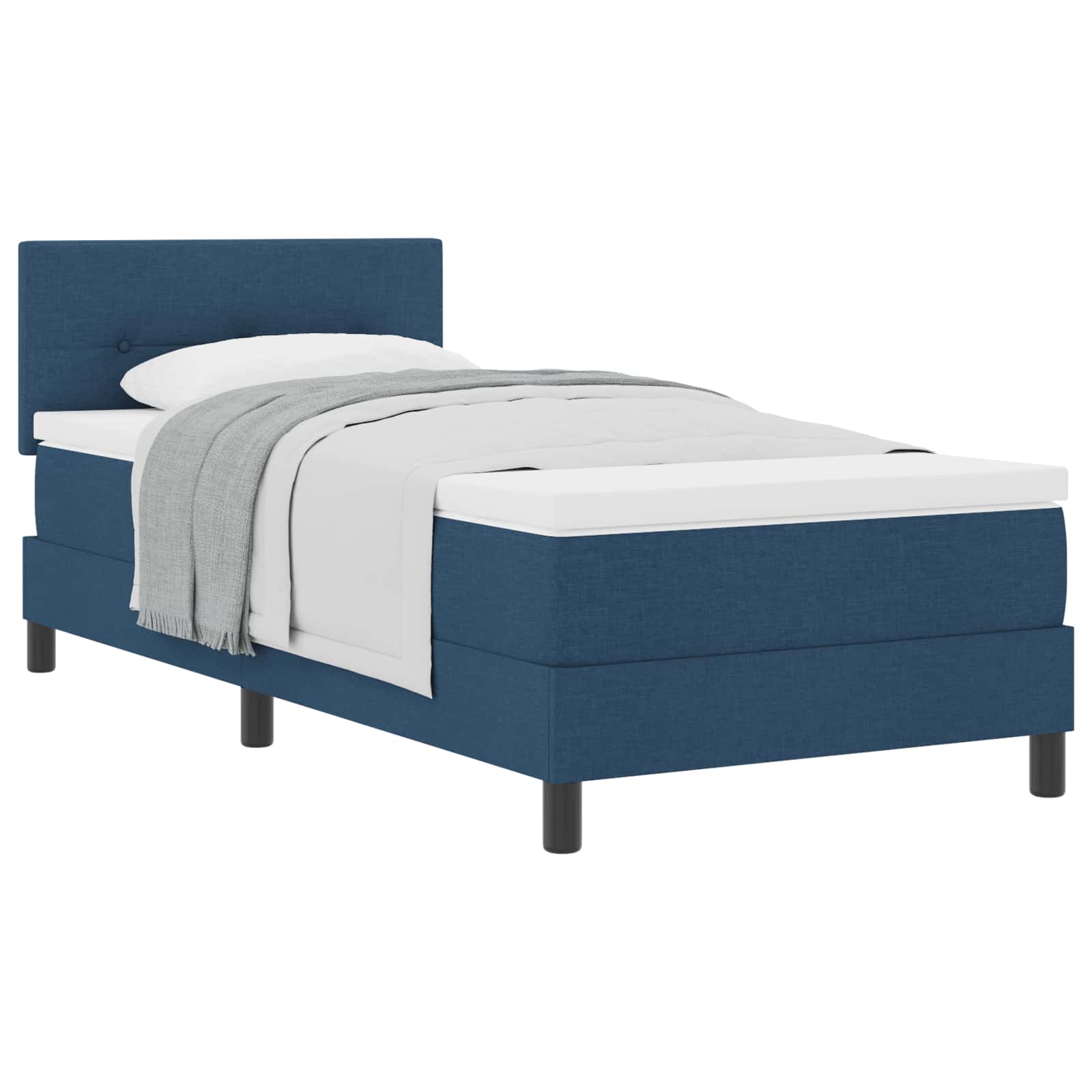 Boxspringbed met kussen met hoofdeinde Blauw 80 x 200 cm Stof – afbeelding 2