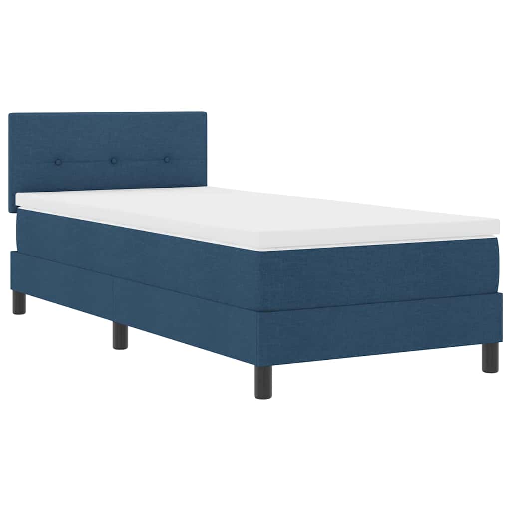 Boxspringbed met kussen met hoofdeinde Blauw 80 x 200 cm Stof – afbeelding 4