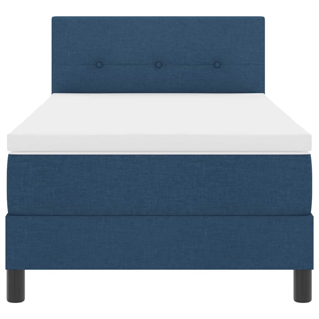 Boxspringbed met kussen met hoofdeinde Blauw 80 x 200 cm Stof – afbeelding 7