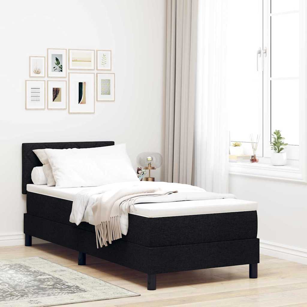 Boxspringbed met hoofdeinde Zwart 80 x 200 cm Stof – afbeelding 1