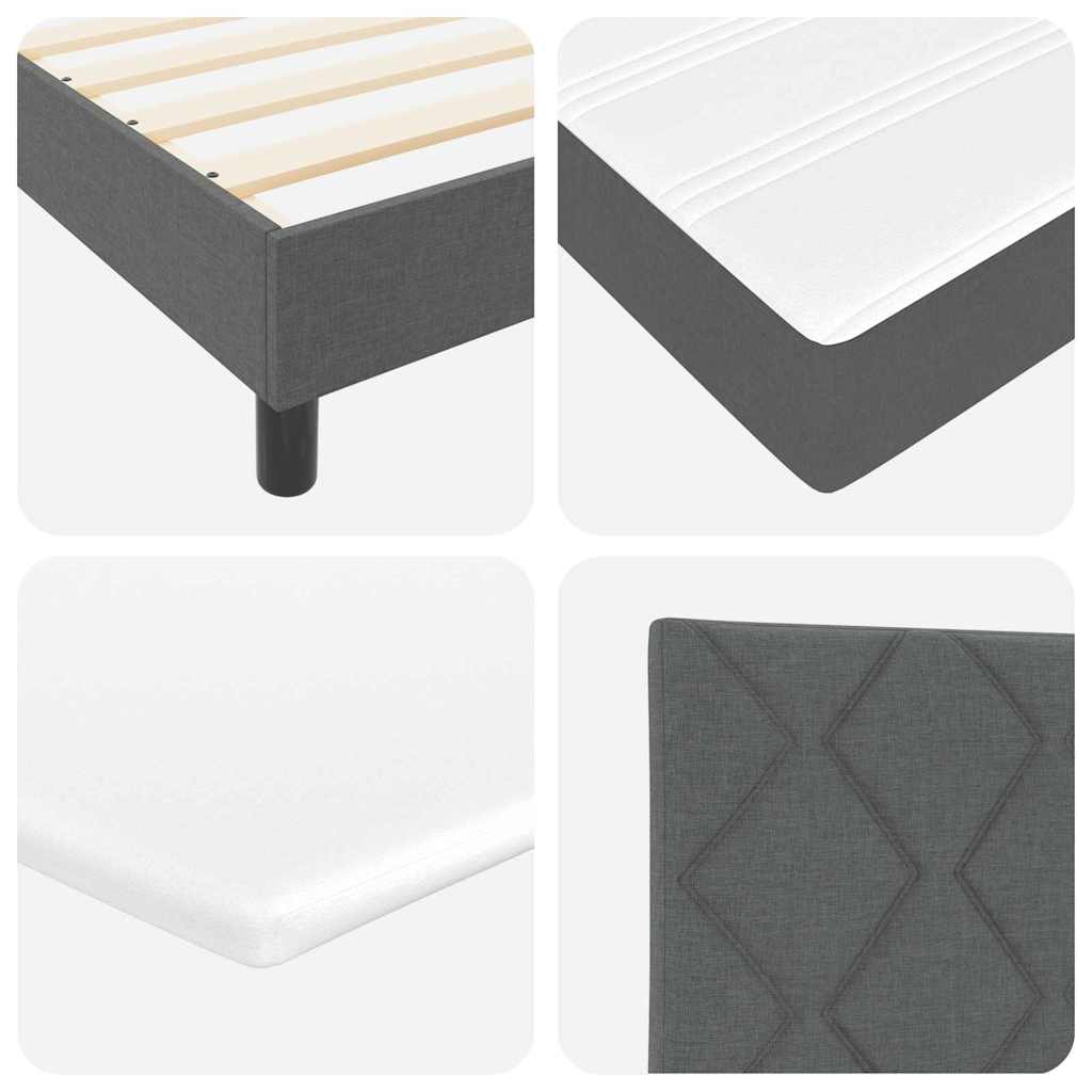 Boxspringbed met hoofdeinde Donkergrijs 160 x 200 cm Stof – afbeelding 10