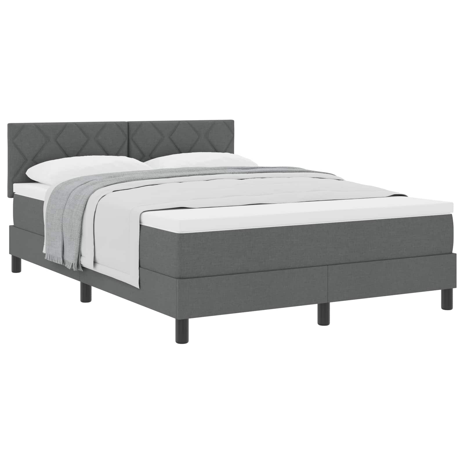 Boxspringbed met hoofdeinde Donkergrijs 160 x 200 cm Stof – afbeelding 2