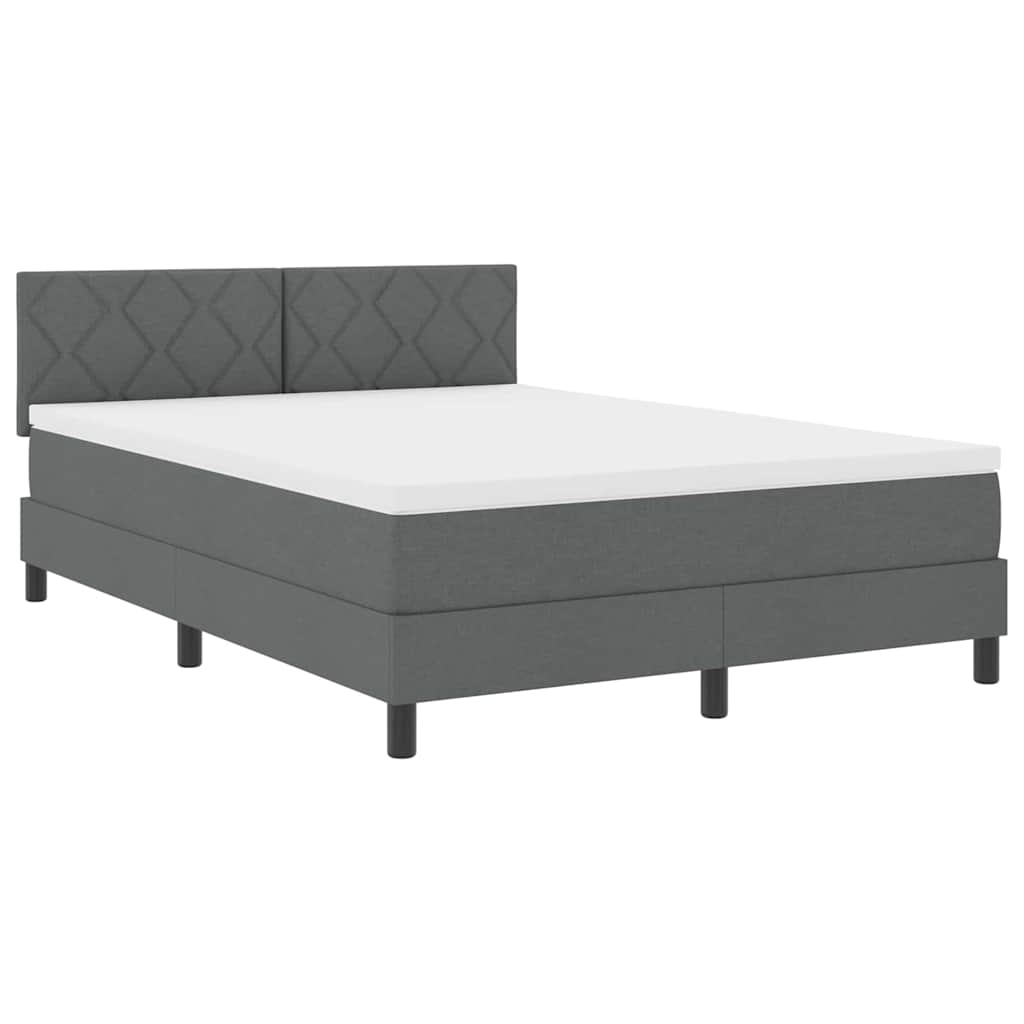 Boxspringbed met hoofdeinde Donkergrijs 160 x 200 cm Stof – afbeelding 4