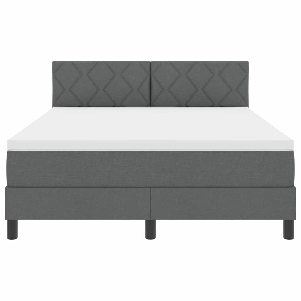 Boxspringbed met hoofdeinde Donkergrijs 160 x 200 cm Stof – afbeelding 7