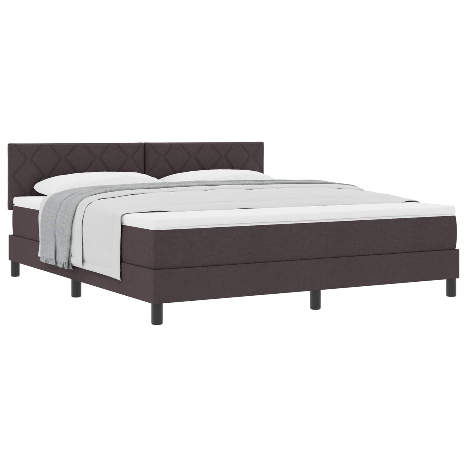 Boxspringbed met kussen Donkerbruin 180 x 200 cm Stof – afbeelding 2